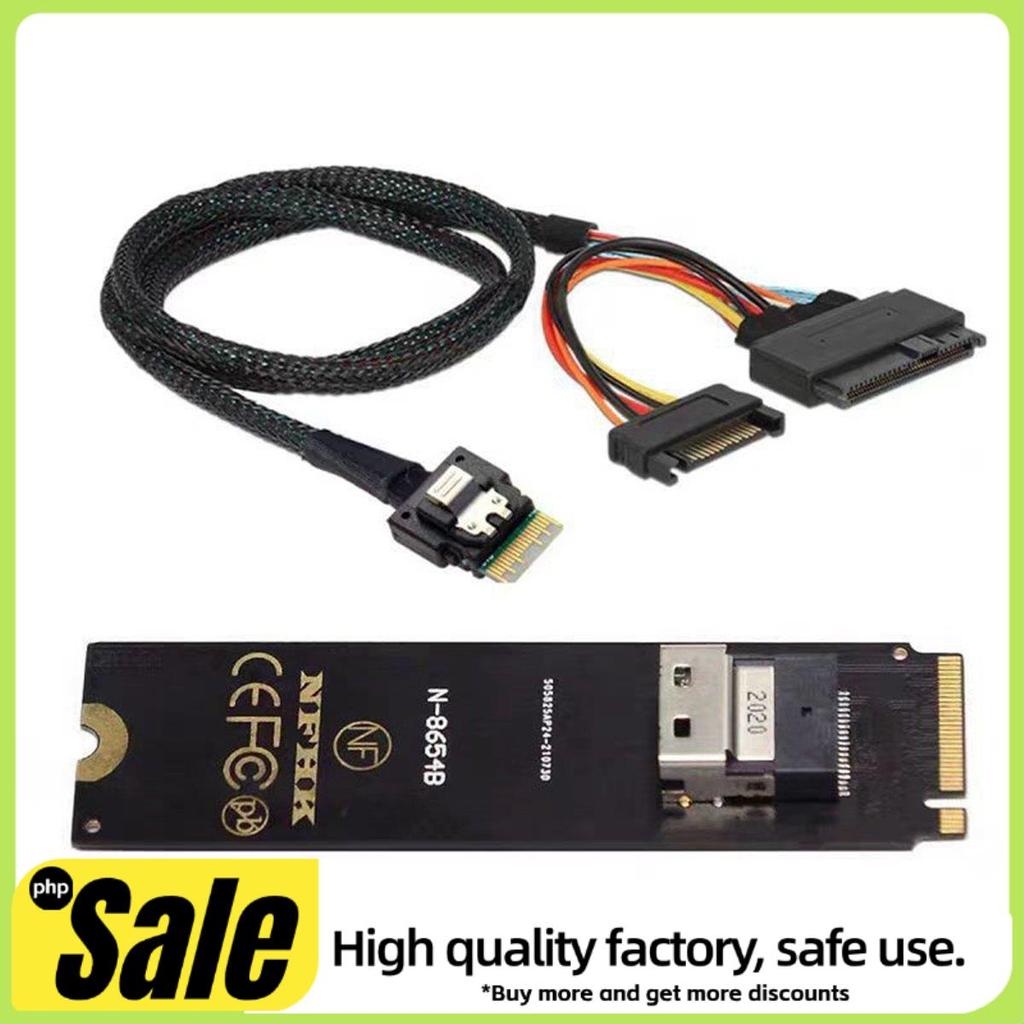 NGFF M-Key NVME Para SFF-8654 Slimline SAS Adaptador De Placa E U . 2 U2-8639 PCIe SSD Cabo 50cm-Mãe