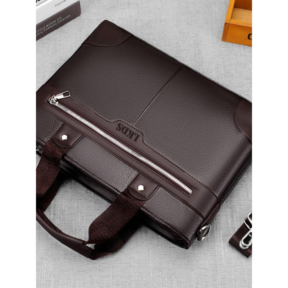 Bolsa masculina leve novo estilo de alta qualidade textura de couro genuíno bolsa mensageiro masculina maleta de computa