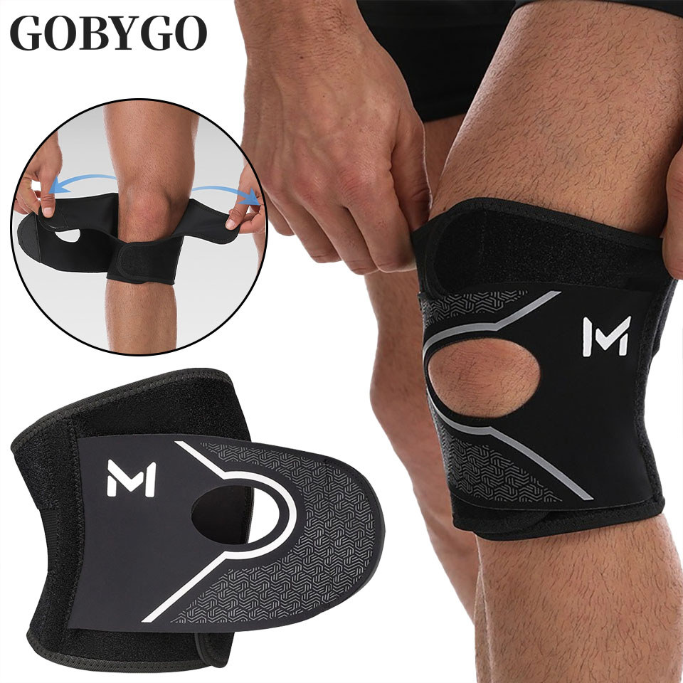 GOBYGO 1 Peça De Suporte De Mola Pressurizada Ajustável Esportivo Protetor De Joelho Menisco Com Absorção De Choque