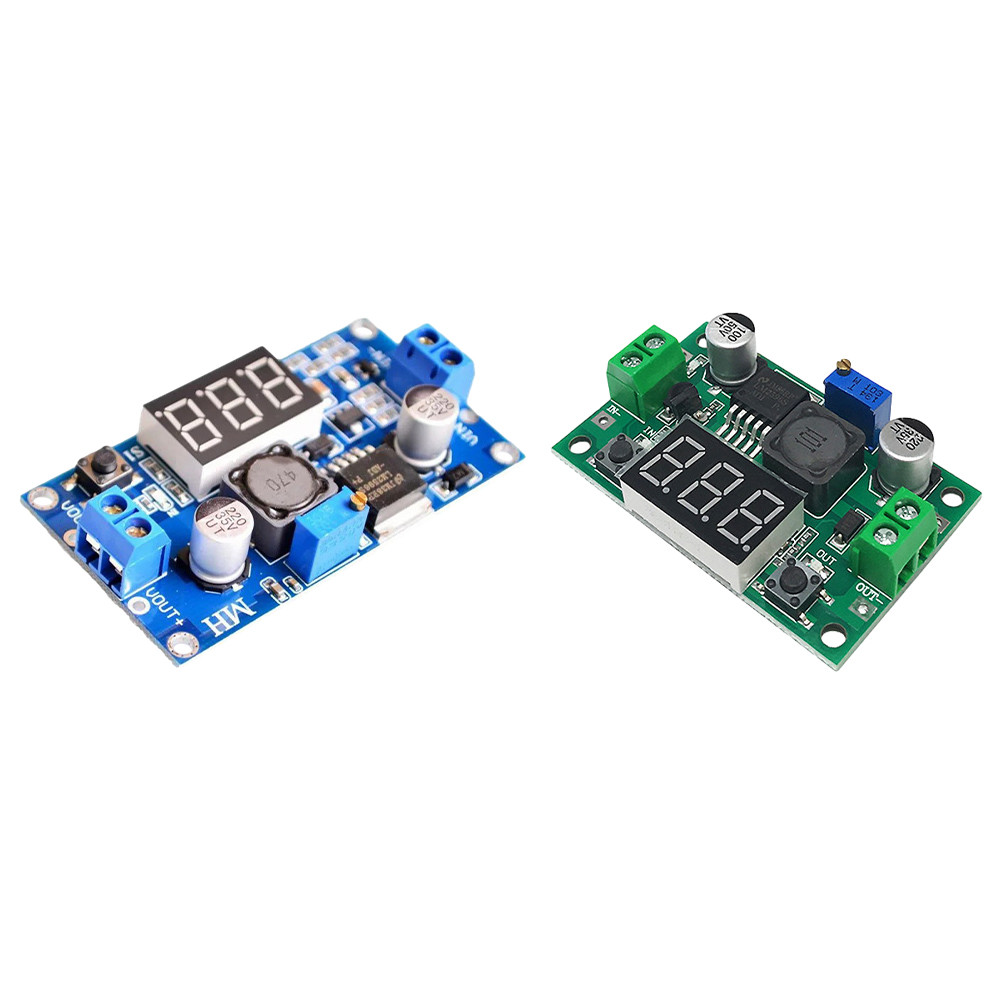 Módulo De Fonte De Alimentação Abaixador LM2596 DC-4.5-40V A 1.25-37V Regulador De Tensão Com Voltímetro LED