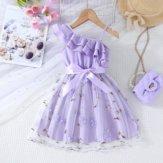 Vestido de Princesa Elegante para Meninas, Ideal para Festas de Verão e Uso Casual, Adequado para Crianças de 2 a 7 Anos