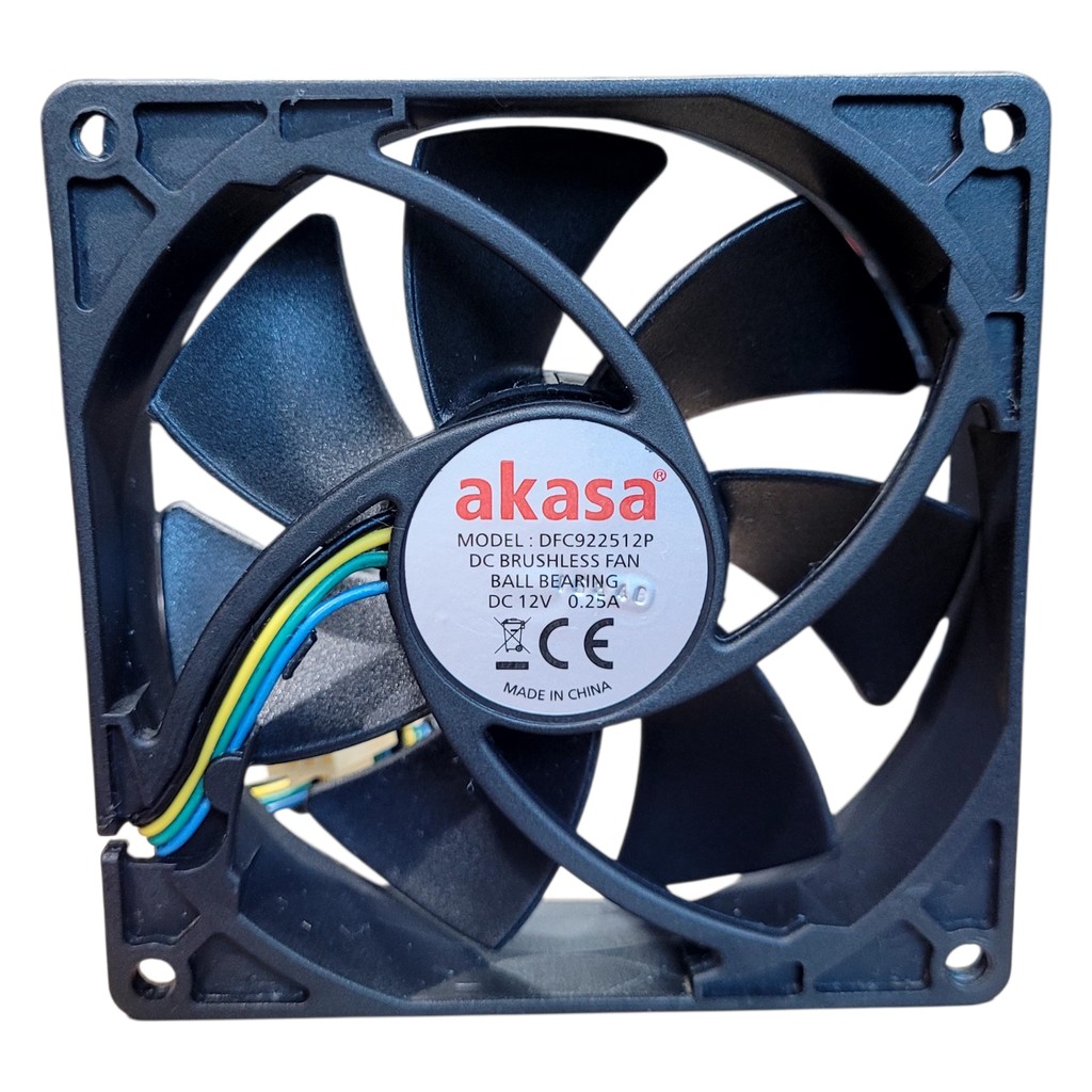 Cooler Fan Akasa Dfc922512p 92mm 12v 0.25a 4 Pinos Rolamento