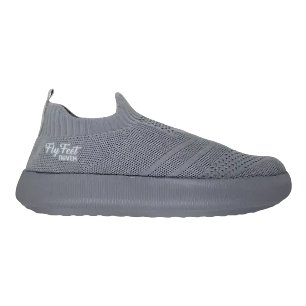 Tenis Ortopédico Ortho Pauher Fly Feet Nuvem Knit Cinza