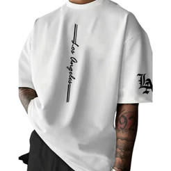 Camisa Oversized SUEDINI Streetwear Los Angeles Estampa 100% Algodão Confortável