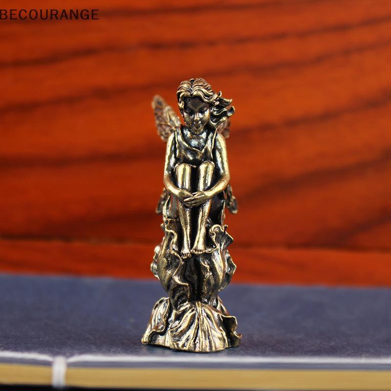 BEC Retro Cobre Deus Do Amor Cupido Estátua Pequenos Ornamentos Estatuetas De Anjo De Bronze Acessórios De Decoração Par