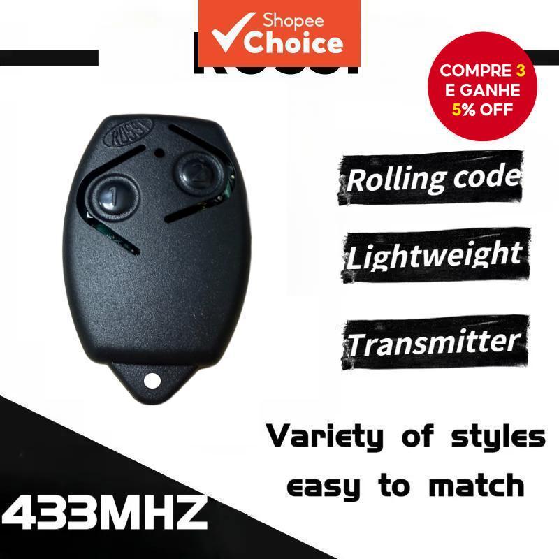 Transmissor Portátil Rossi para Portão de Garagem 433MHz com Código Rolante