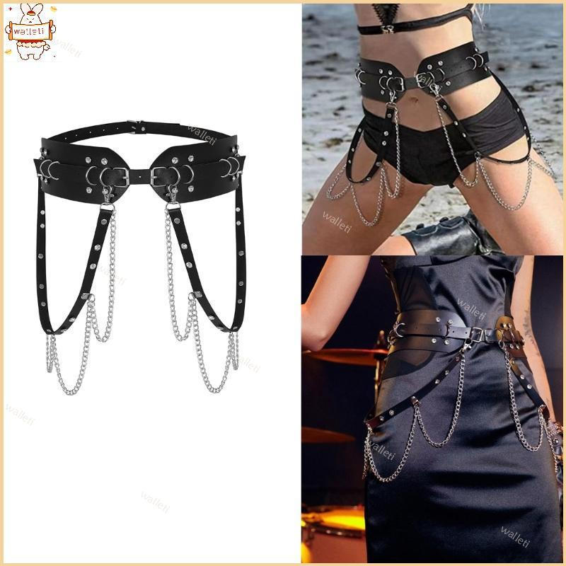 Punk Corpo Corrente Para Vestido Dança Palco Meninas Cinto Cravejado Quente Menina Largo Strass