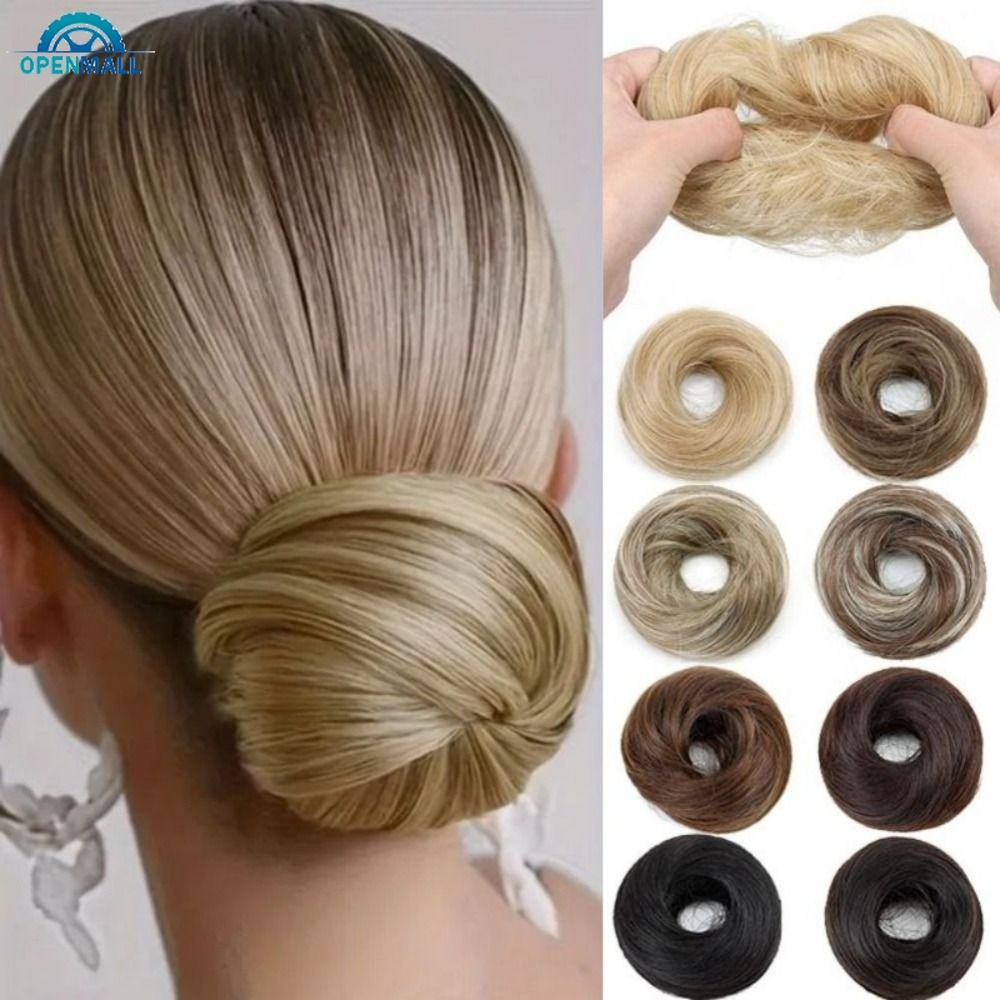Sintético Elegante Bagunçado Cabelo Coque Peruca Elástica Borracha Bonito Acessórios De Extensão Do Para Mulheres Diaria