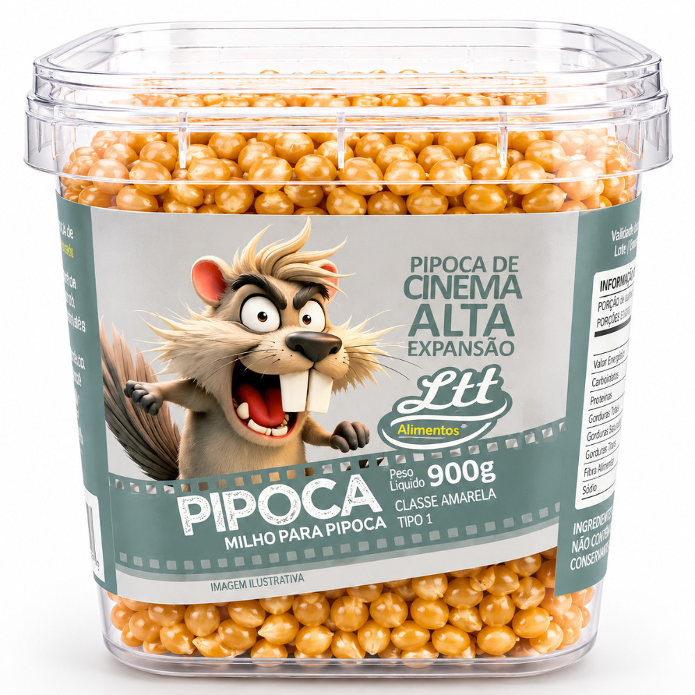 Milho Pipoca Alta Expansão 900g Aventura Selvagem Pipoca Cinema - LTT ALIMENTOS