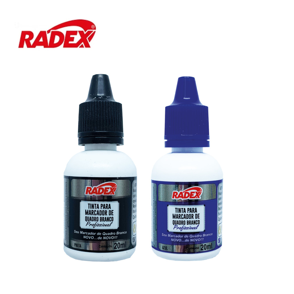 Kit Com 2 Reabastecedores Para Quadro Branco - RADEX Cor:Preto+Azul