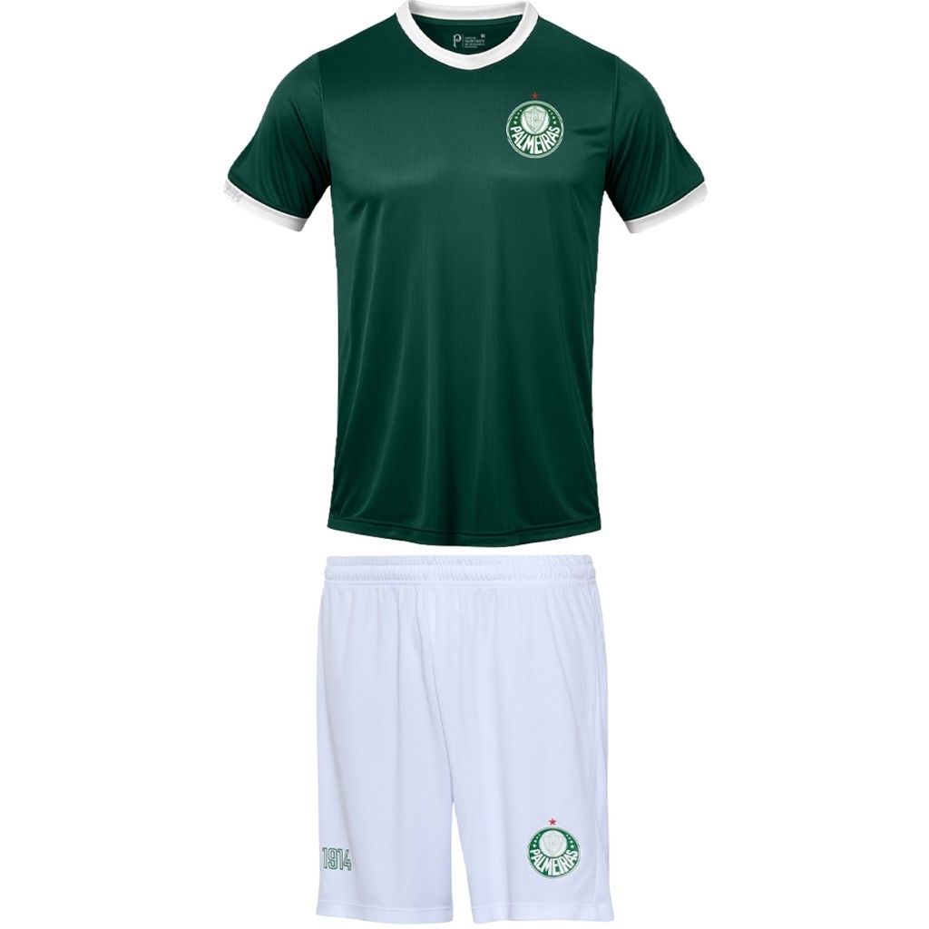 Conjunto Infantil Palmeiras 1914 Ii Shorts E Camisa Original
