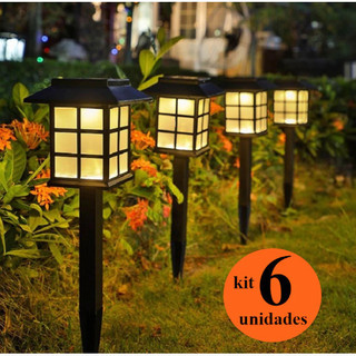 kit 6 Luz Solar Led À Prova D'Água Para Áreas Externas, Gramado, Jardim, Terraço, Luz Dec…
