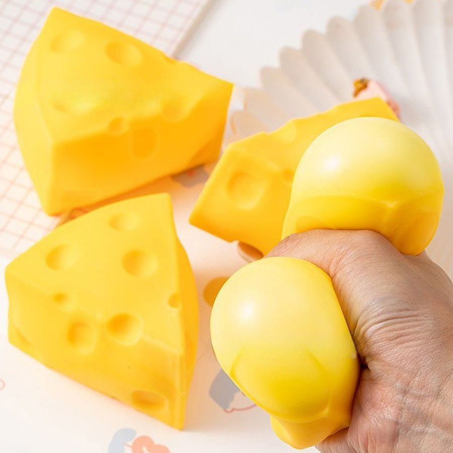 Squishy De Queijo , Brinquedo De Apertar De Bloco De Inquietação De Alívio De Estresse De Lula , Presentes Inovadores