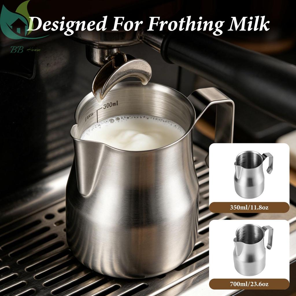 Jarra Para Espuma De Leite Em Aço Inoxidável Com Escala 350ml/700ml , Copo De Arte E Café Bico Sem Gotejamento SHOPQJC29