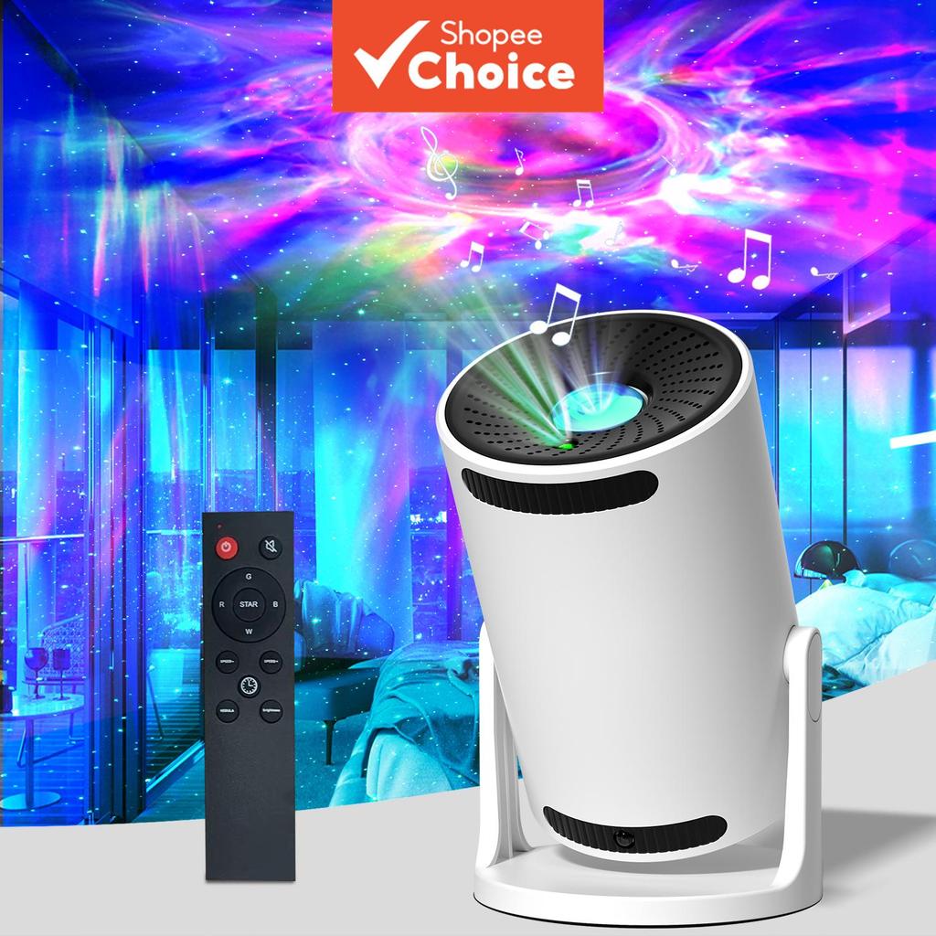 Projetor de Céu Estrelado Galáxia Buraco Negro RGB LED Luz Noturna Caixa de Som Bluetooth 180 Graus Giratória
