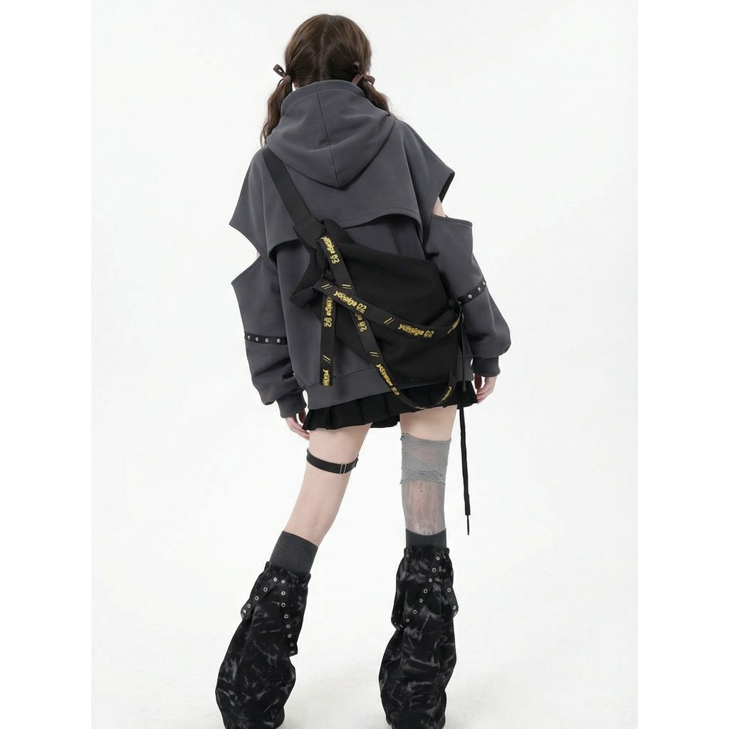 YONAIGA + Original ins Tooling Style High-End Design Feeling All-Match Nylon Sports Men Bolsa mensageiro de um ombro fem