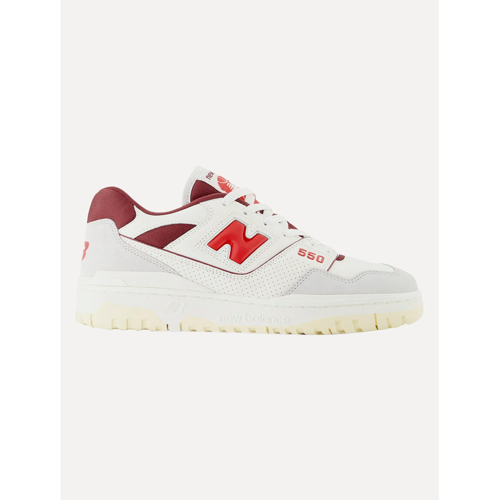 Tênis New Balance Masculino Casual 550 Dark Red Cáqui Claro