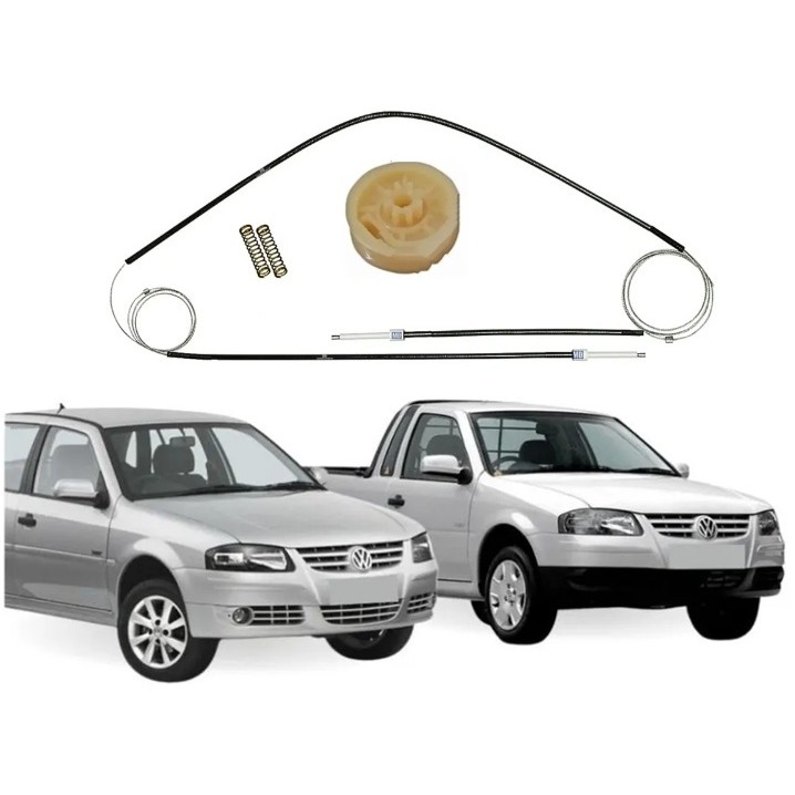 Kit Reparo Maquina Vidro Eletrico Gol Parati 4 Portas Dianteira Saveiro G3 G4 Torre Externa 1 Cabo 53 Centrimetros