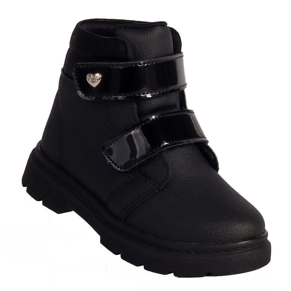 Bota Coturno Infantil Menina Klin London Tratorado Anatômico Confortável Acolchoado Preto · foto 2