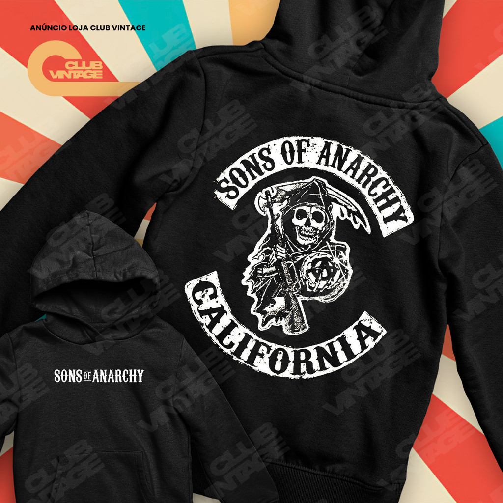 Moletom Canguru Sons of Anarchy California Frente E Verso Séries
