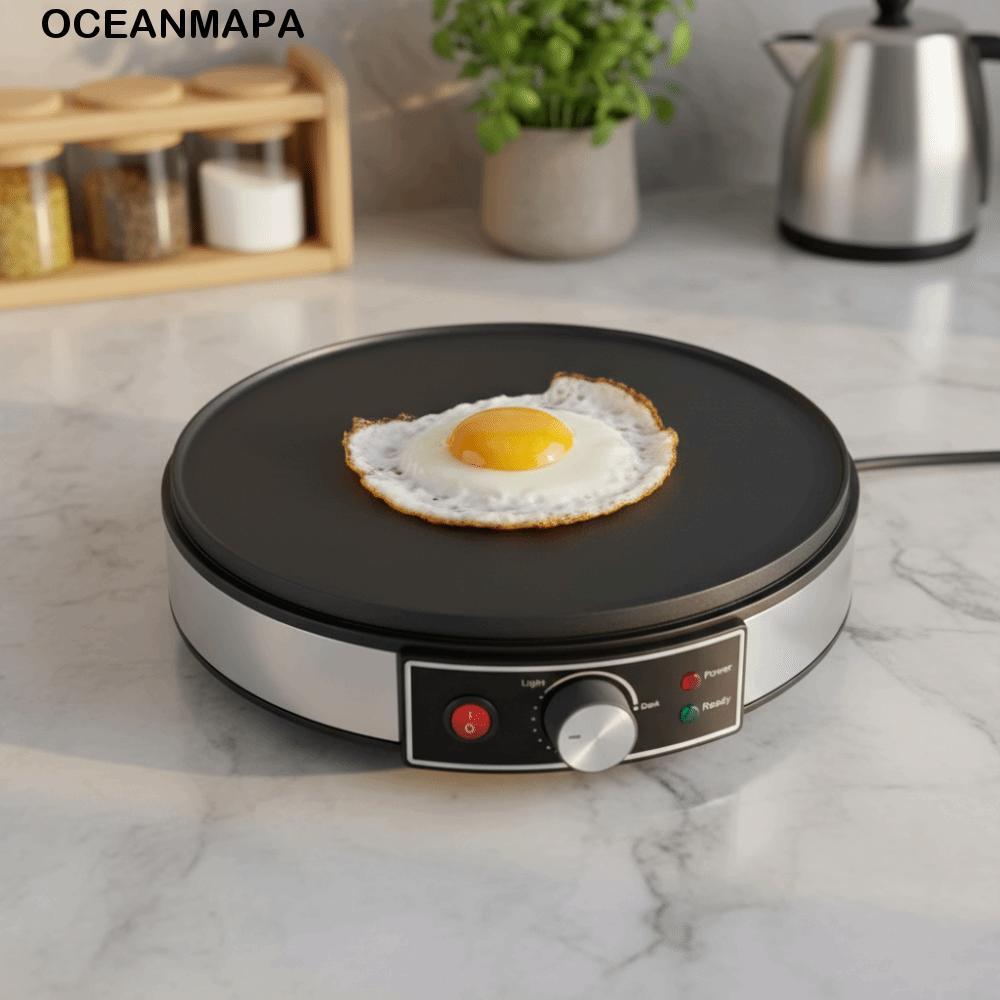 Máquina De Crepe Elétrica OCEANMAPA , Panqueca Com Temperatura Ajustável De Tamanho Grande | Alumínio