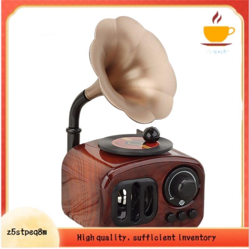 Gravação De Chifre Clássico Gramofone Caixa De Música Relógio Leitor Para Decoração De Mesa , Estilo Fonógrafo Vintage P