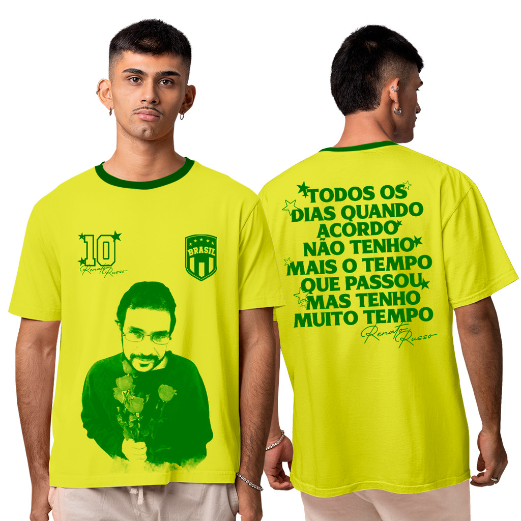 Camiseta Algodão Unissex Renato Russo 10 Copa do Mundo Brasil Core 2026 FC T-Shirt Camisa