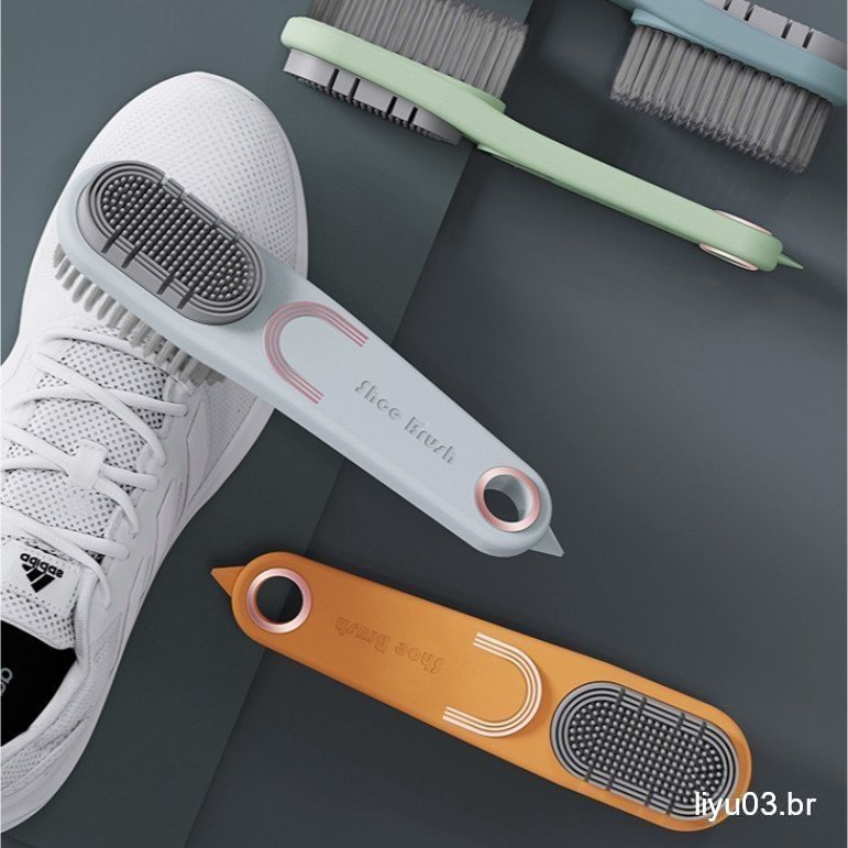 Escova de Sapato Doméstica de Dupla Face, Escova de Limpeza de Sapato de Silicone Multifuncional