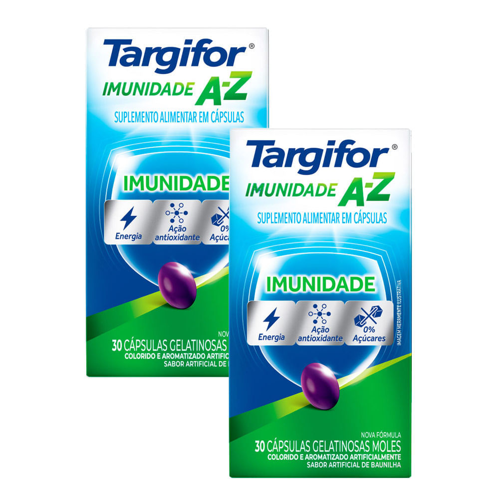Kit 2 Suplemento Alimentar Targifor Imunidade A-Z com 30 Cápsulas Gelatinosas Moles