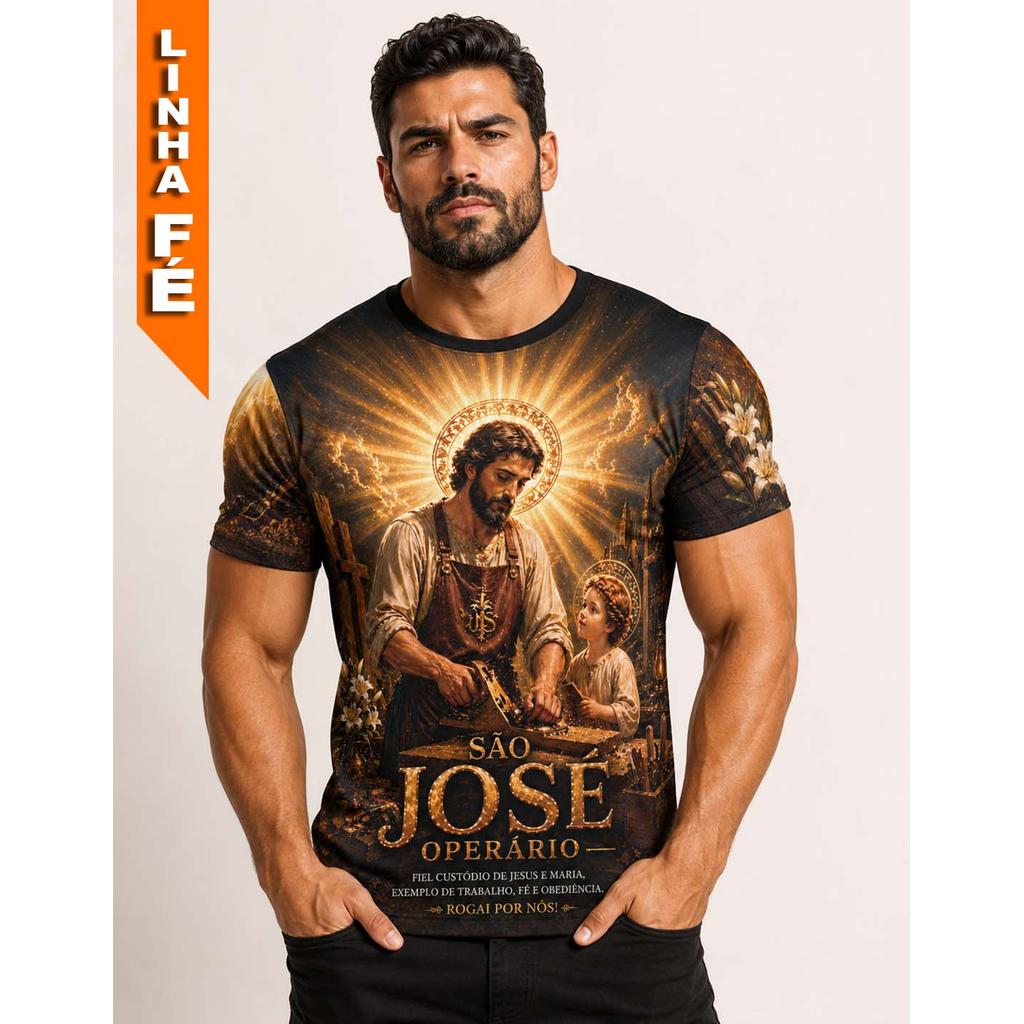Camiseta Católica São José Operário Camisa Fé Rogai Por Nós