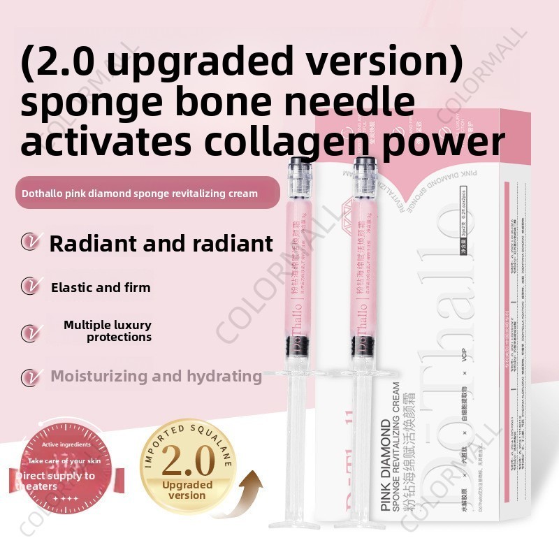 Nano Agulha Creme Esponja Micro Rosa Diamante Osso Punção Firmador Anti Rugas Hidratante Iluminador Facial Cuidados Com