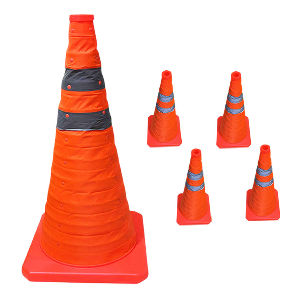 Cone Obra Retratil Segurança Kit 4 Uni Estrada Sinalizador Portatil Viario  Dobravel Pratico Balizador Rodovia