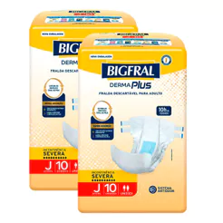 Kit 2 Fralda Bigfral Derma Plus Juvenil 10 Unidades