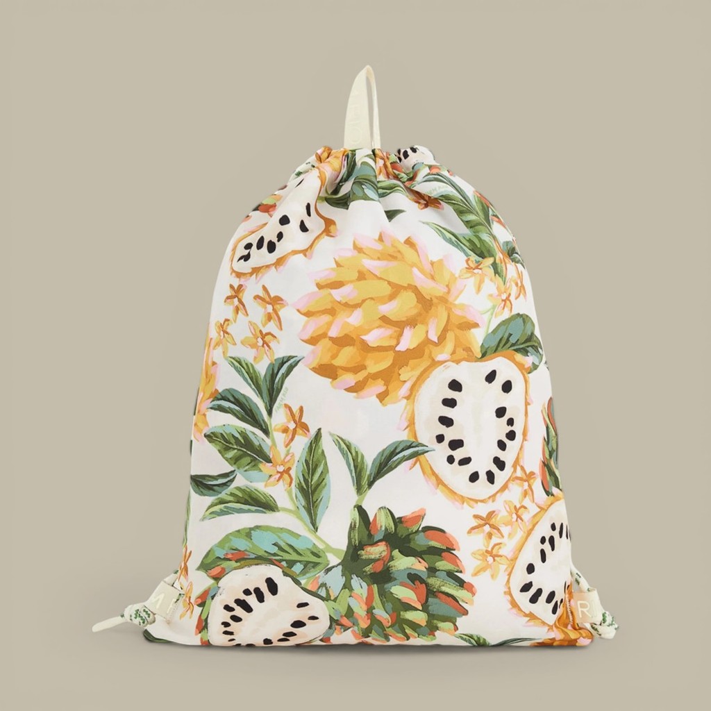 Bolsa Praiana Farm Rio Biriba Off White e Verde Original