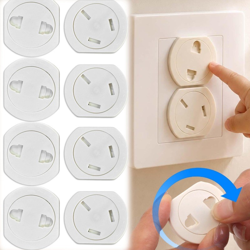2/4 Unidades De Plugues De Soquete De Proteção De Interruptor De 2/3 Furos-Protetor De Choque Anti-Elétrico-Tampa Segura