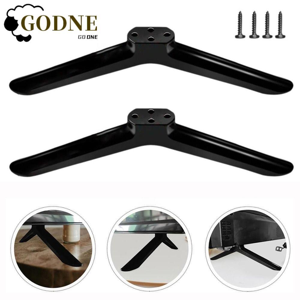 Pernas De Suporte De Base De TV GODNESSFO , Com Parafusos De Montagem Preto Almofadas Antiderrapantes Pés De Pedestal