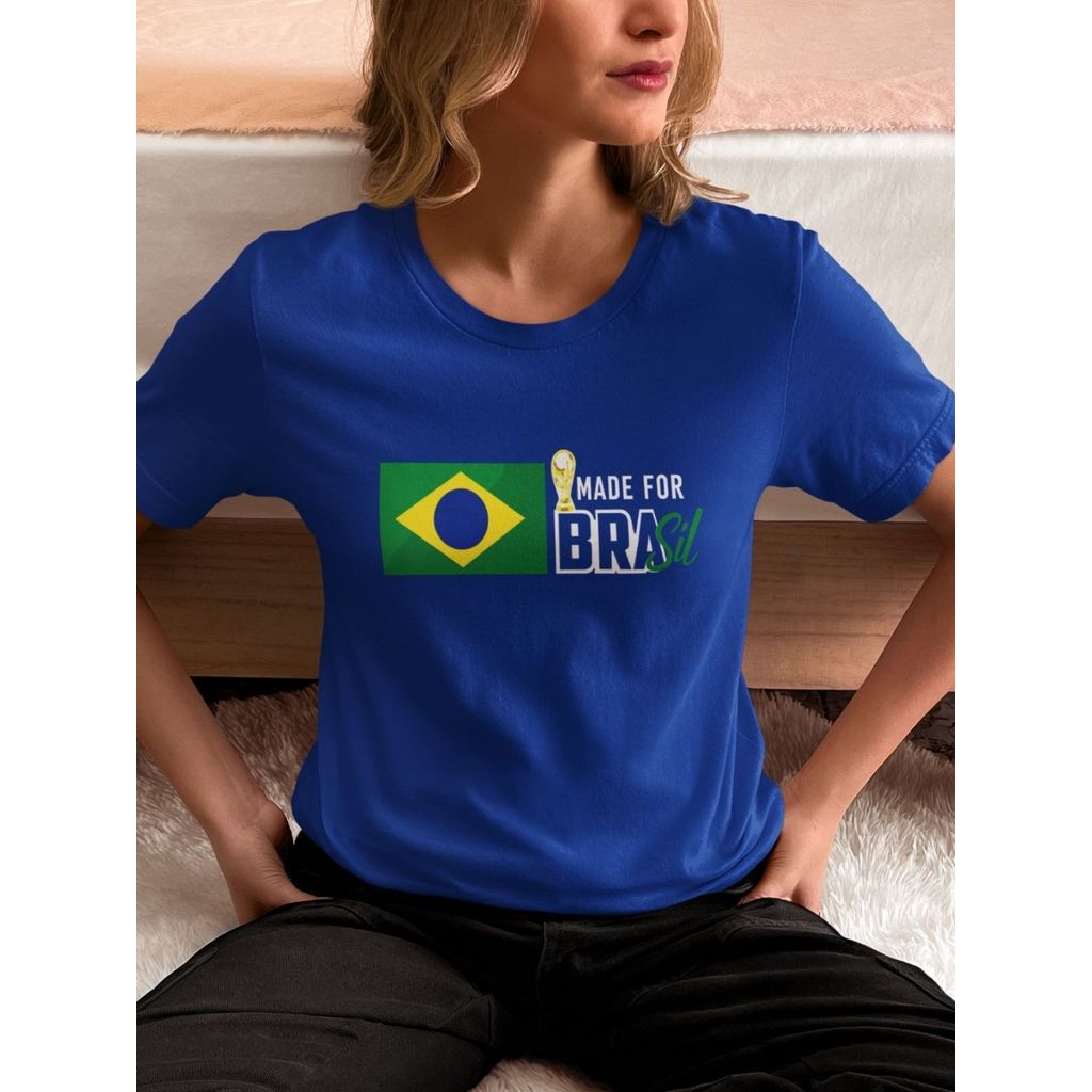 Algodão Premium  ✨ Por que você vai amar essa camiseta Torcedora Seleção Brasileira 100% Algodão Premium