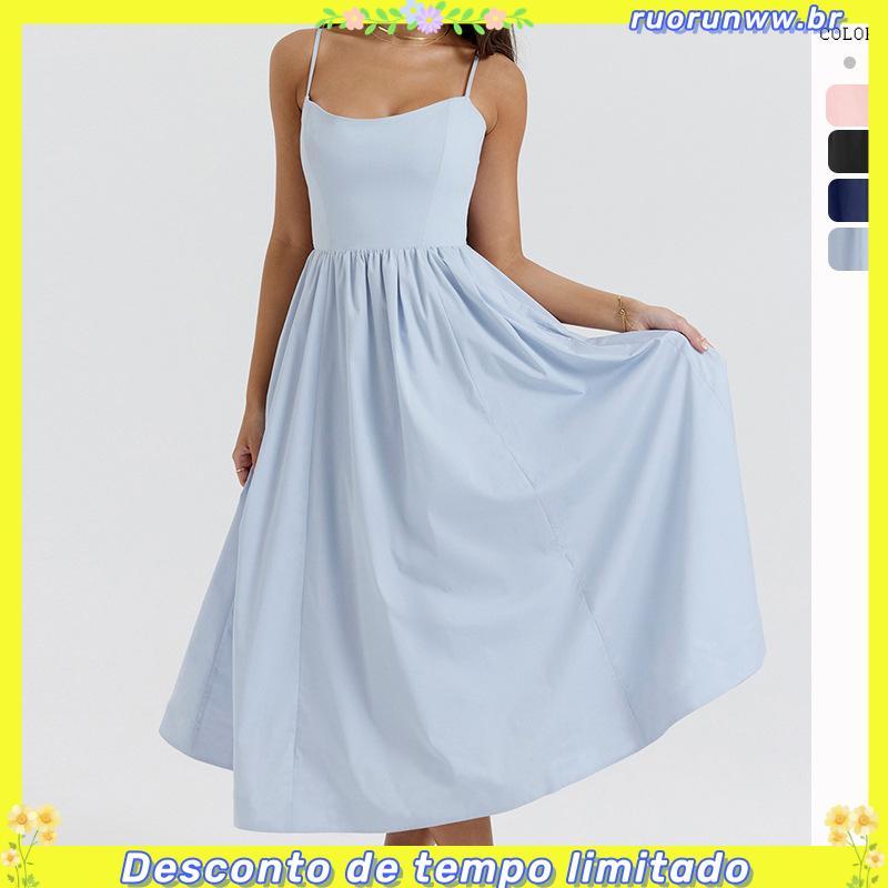 roupas femininas  vestido longo verão novo transfronteiriço sexy sem costas estilo suave vestido vestido feminino