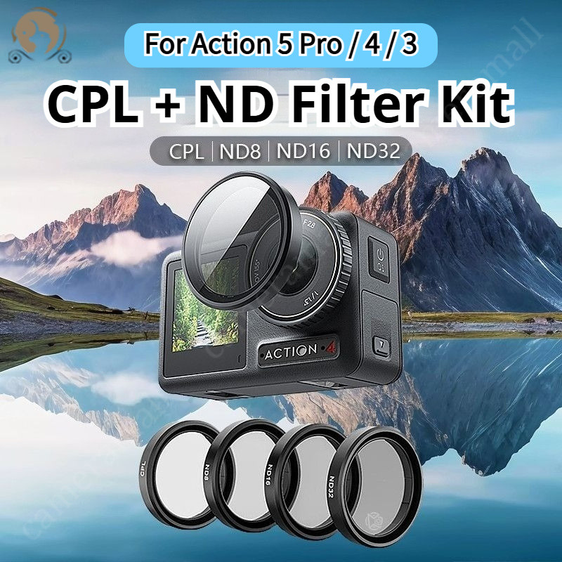 TELESIN CPL ND16 32 64 Conjunto De Filtros Para DJI Action 5 4 3 Kit De Filtro De Estrutura De Alumínio Acessórios Câmer