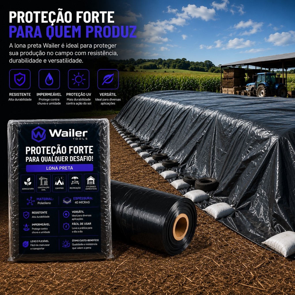 Lona Plástica Construções Obra Reforma Pintura Agricultura Camping Barraca Preta Vários Tamanhos · foto 2