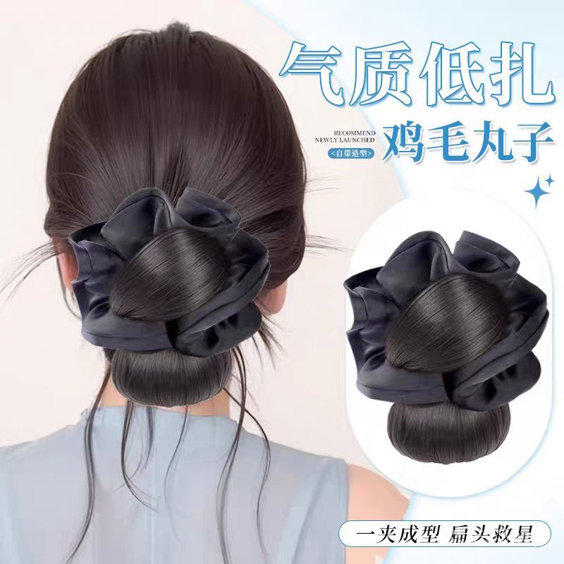 Acessório de cabelo tipo tiara Bud, estilo fofo, peruca de coque, presilha de cabelo feminina