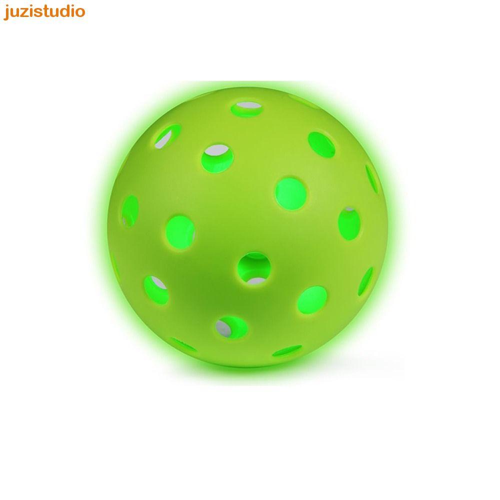 Bola De Pickleball Luminosa JUZISTUDIO , Luz Verde 74MM LED Iluminada , Alimentada Por Bateria