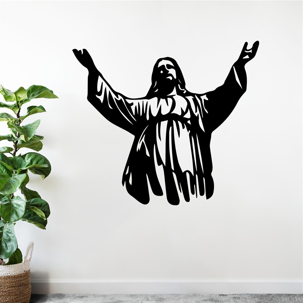 Arte De Parede De Metal Oláyoung | Estátua Sereno Mural Decoração De Ferro Resistente À Ferrugem Para Jardim De Igreja P