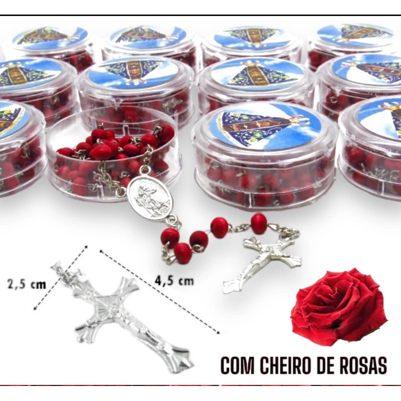 KIT Terço Perfumado Com Cheiros De Rosas Nossa Senhora Aparecida, OTIMA QUALIDADE
