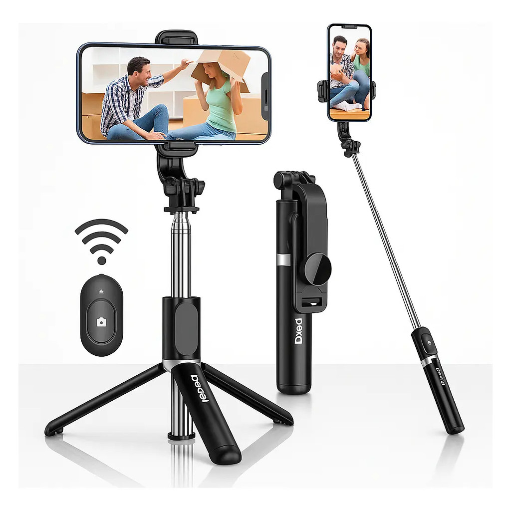 Bastão Tripé Mini Pau De Selfie 360 Suporte Celular Controle Bluetooth 3 Em 1 Para iPhone Android ,