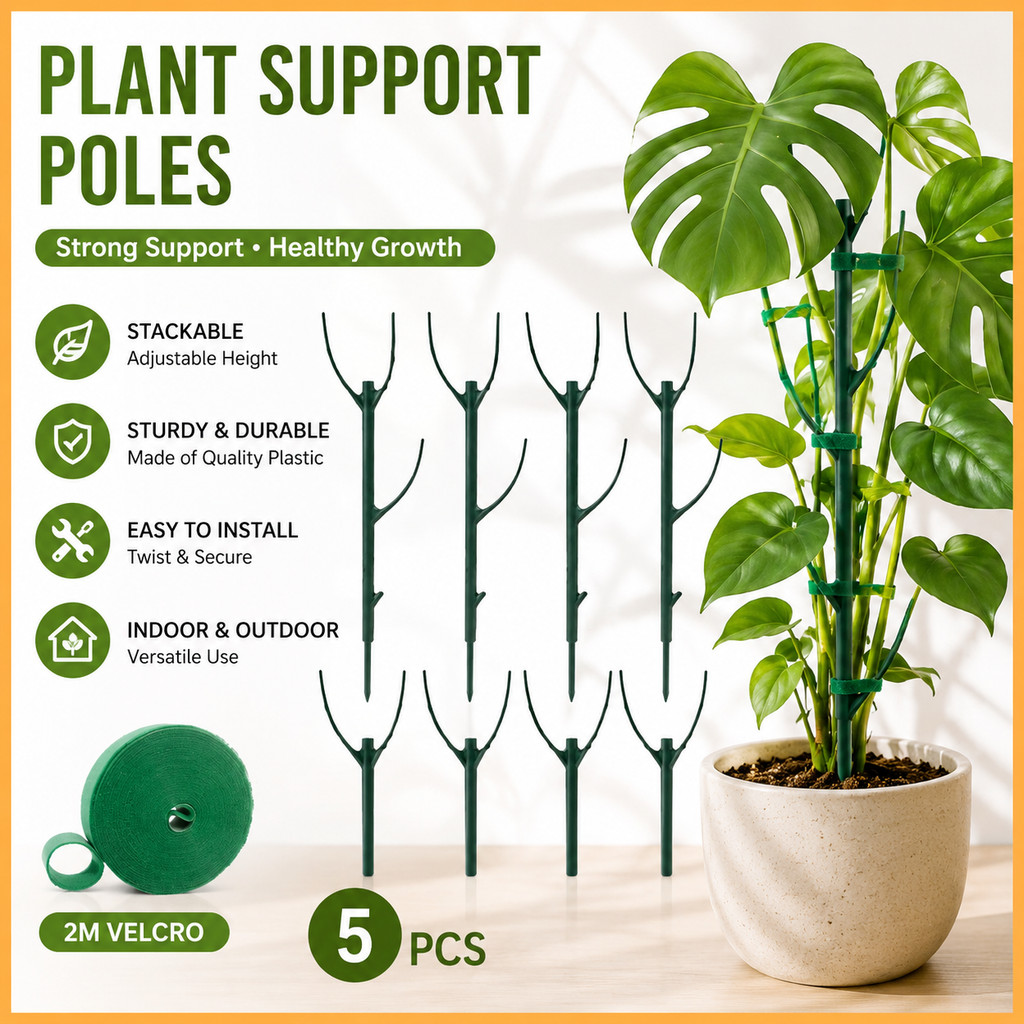 Empilhável Monstera Planta Suporte Musgo Pólo Interior Ao Ar Livre Escalada Titular Vara Para Vasos Altos Plantas 5 Pólo