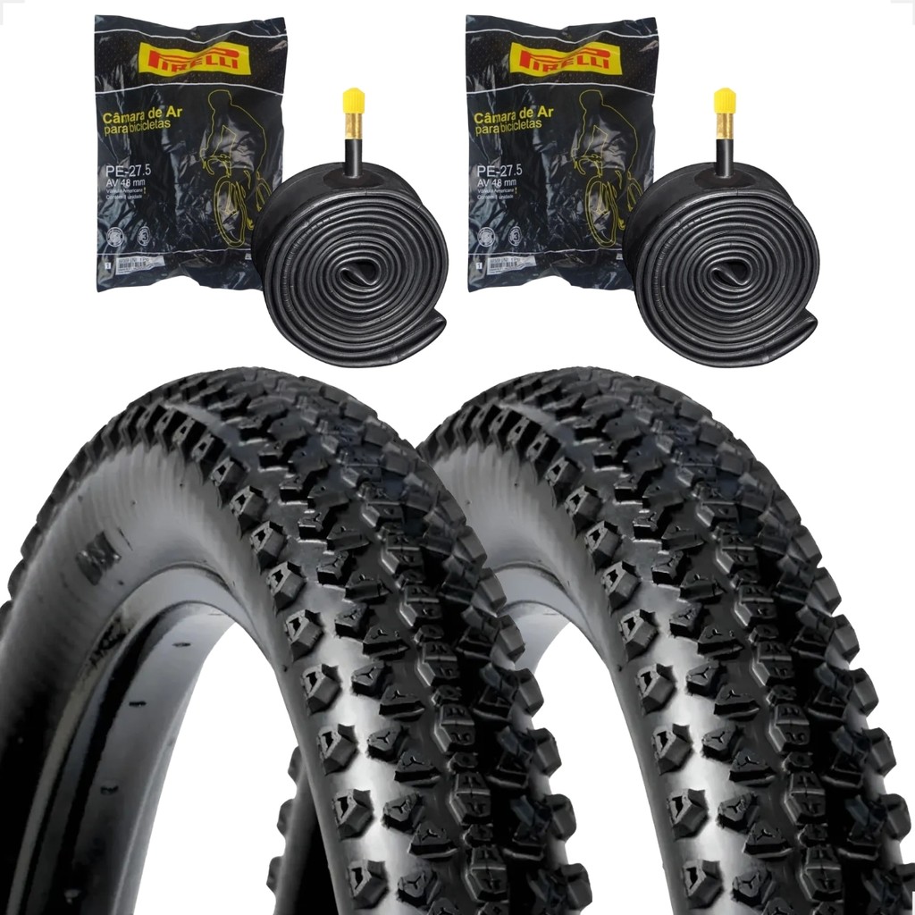 Par Pneu DSI 27.5 2.10 Igual Chaoyang Victory Bike 27.5x2.10 Ciclismo Cinborg + Camara de ar Pirelli