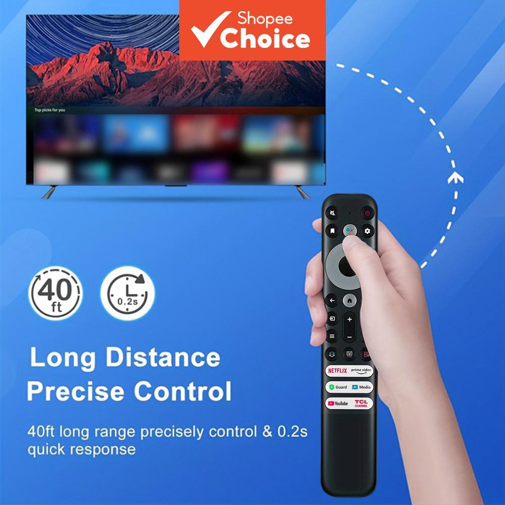 Controle remoto de substituição RC902V+Capa de silicone para TV TCL Android Mini-LED QLED 4K UHD Smart TV com Netflix,