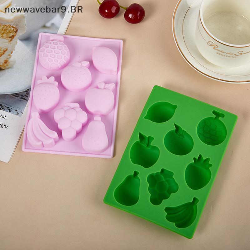 NWBR 3D Dos Desenhos Animados Forma De Fruta Molde De Silicone Morango Banana Melancia Pêra DIY Sabão Bolo De Chocolate
