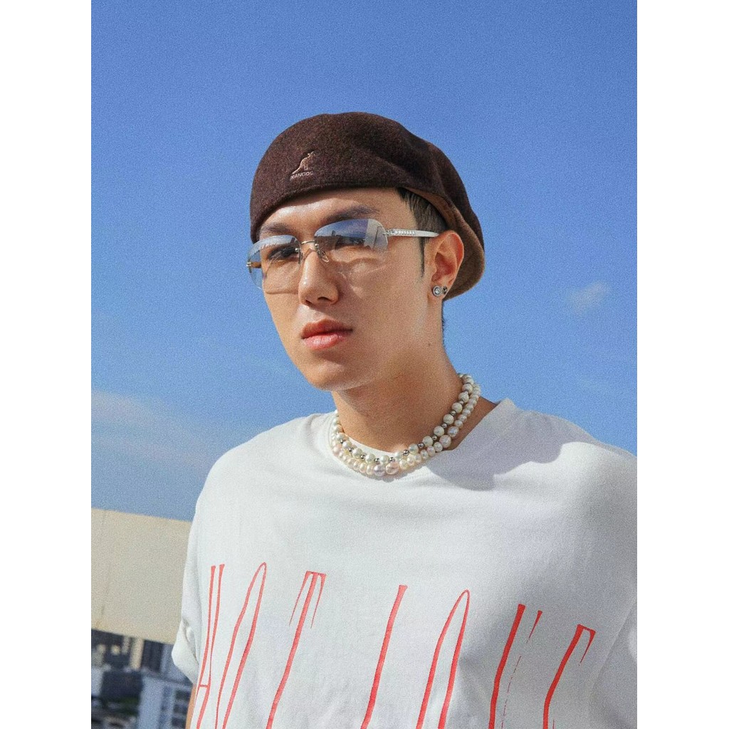 Kangol Lã 504-S Boné Canguru Lã Cor Combinando Positivo Negativo Boina Pintor Chapéu Homens Mulheres Boné